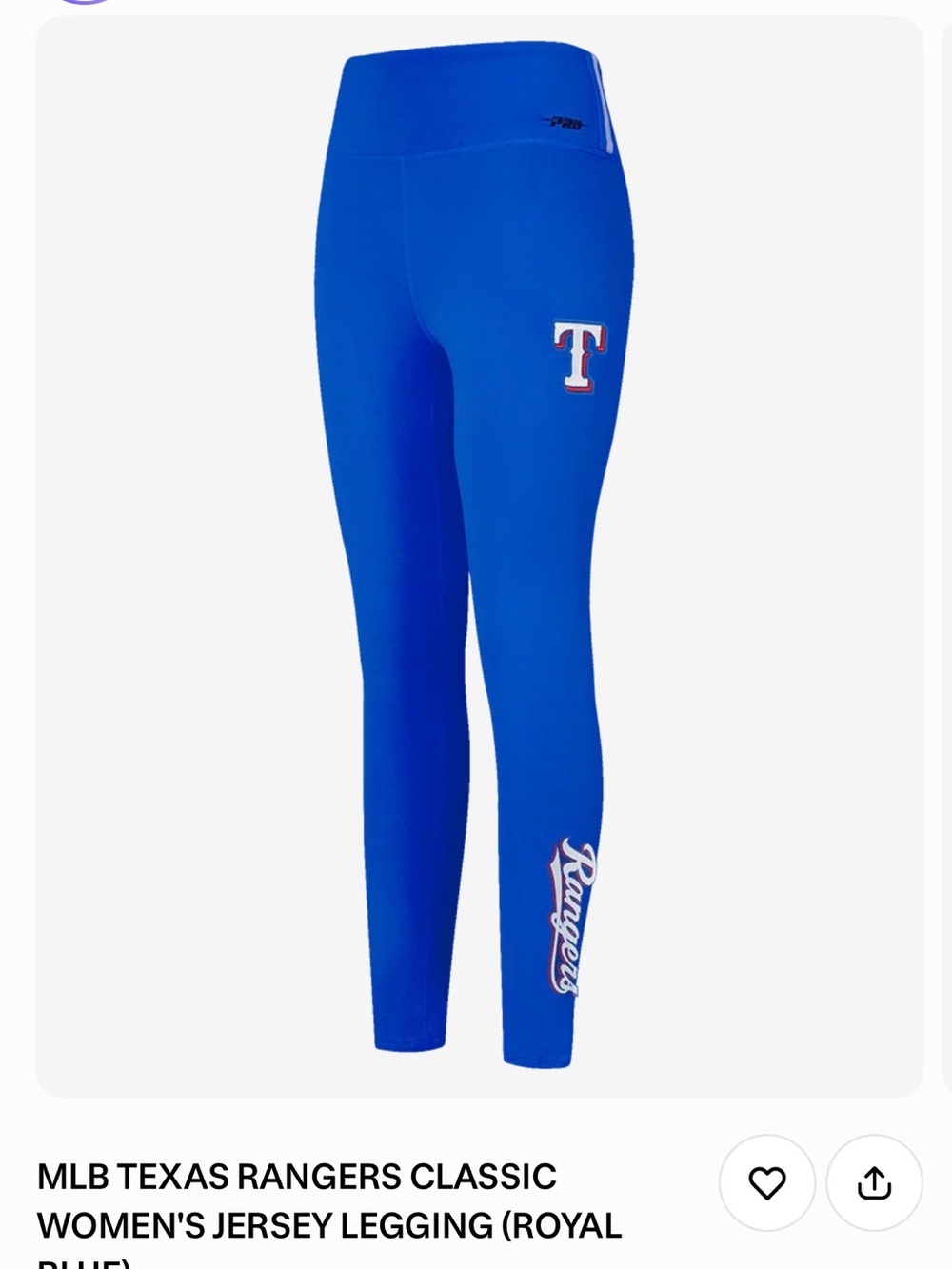 Texas Rangers Royal Blue Women's Leggings